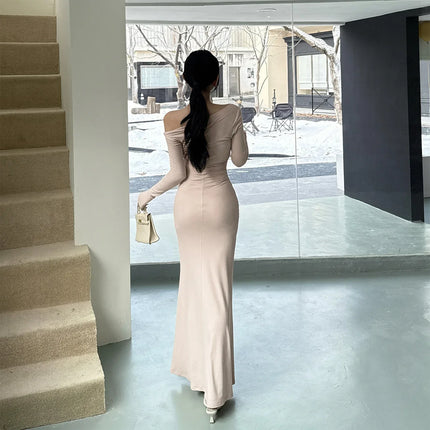 Vestido de cola de pez con hombros al descubierto - tugranalmacen.com