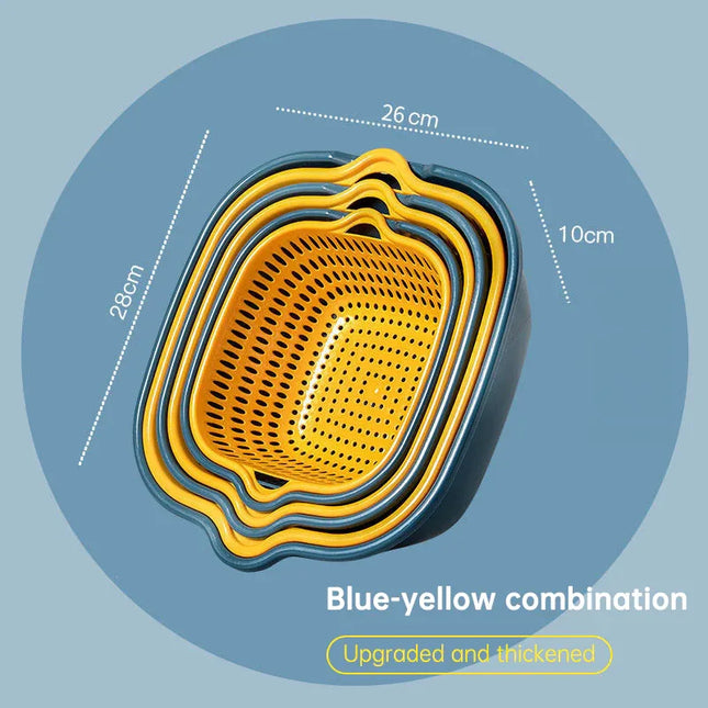 Juego de seis cestas multifuncionales de plástico de doble capa - tugranalmacen.com