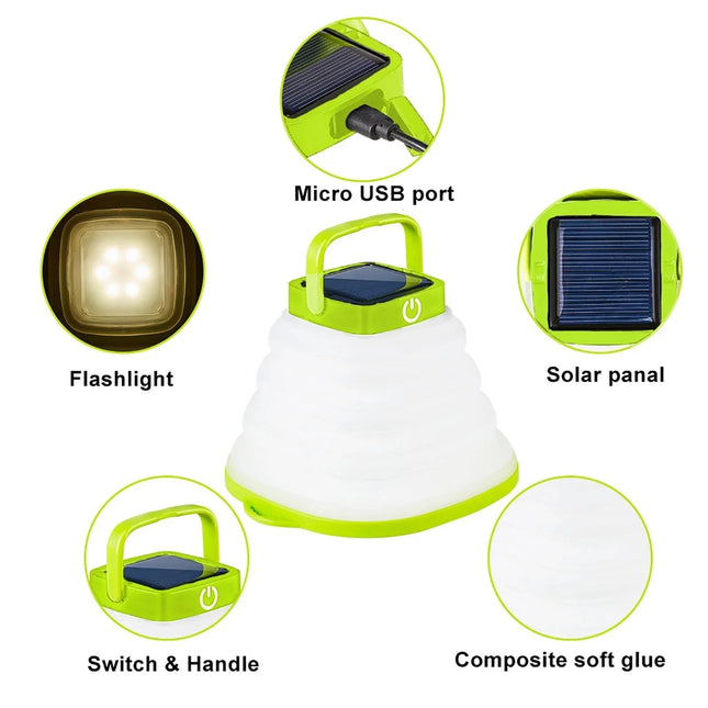 Luz LED plegable portatil y carga solar - tugranalmacen.com