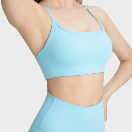 Camisola deportiva con espalda cruzada y escote redondo