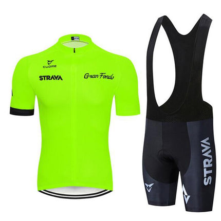 Conjunto de ciclismo de verano STRAVA Pro Team con badana de gel