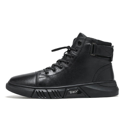 Botas de cuero negras para hombre