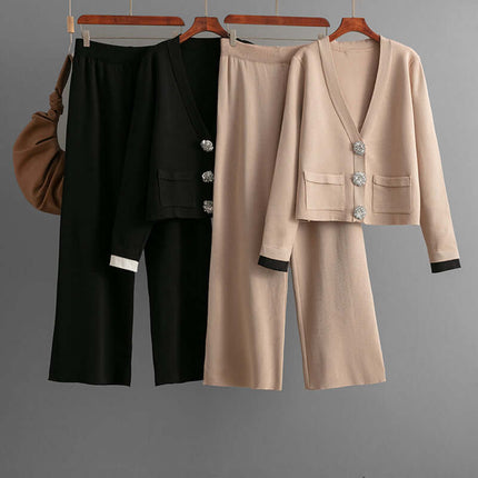 Conjunto de top y pantalón ancho informal