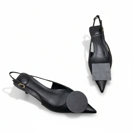 Sandalias Stiletto minimalistas de tacón alto en color negro
