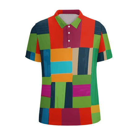 Polo multicolor patchwork de hombre | Estilo moderno y vibrante
