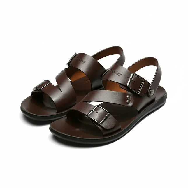 Sandalias de Cuero Negro con Hebillas de Estilo Gladiador f.seo - tugranalmacen.com