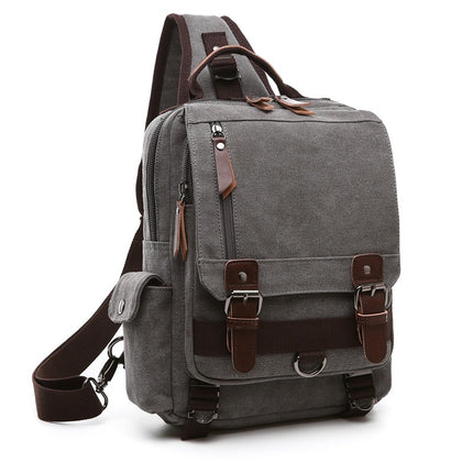 Mochila de lona versátil para viajes y escuela