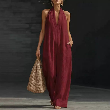 Vestido de verano escote en V para mujer sin mangas