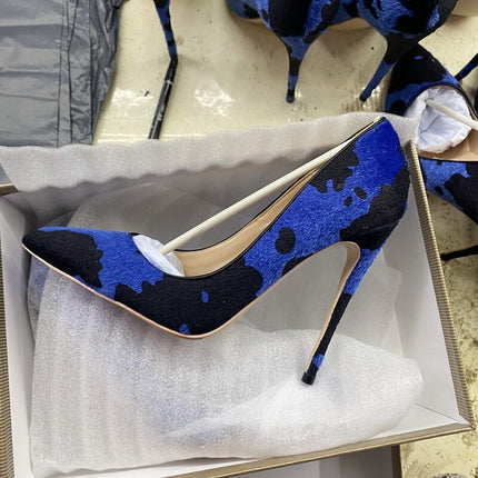 Zapatos de tacón alto azul Tikicup para eventos formales