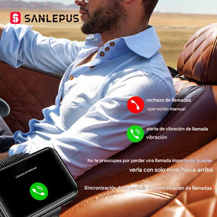 Reloj inteligente SANLEPUS con auriculares Bluetooth