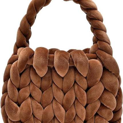 Bolsa de cartero tejida a mano con hilo hilado y núcleo de terciopelo de cristal. - tugranalmacen.com