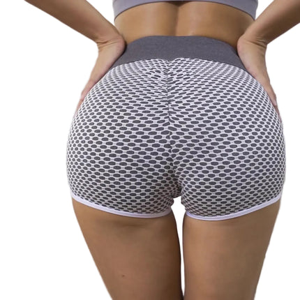 Pantalones cortos de yoga para mujer, ajustados, para fitness, con cordón ajustable en la cadera y el abdomen, cintura alta.