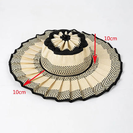 Sombrero de sol ala ancha en fibra vegetal para verano