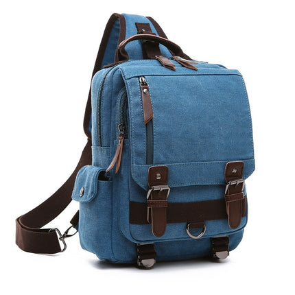 Mochila de lona versátil para viajes y escuela