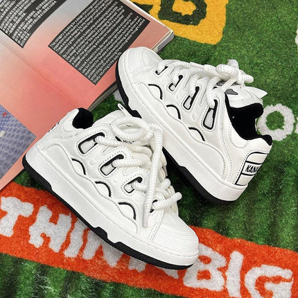 Zapatillas deportivas de suela gruesa para mujeres. - tugranalmacen.com
