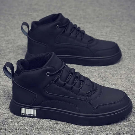 Zapatillas deportivas de caña alta negras con cordones para hombre