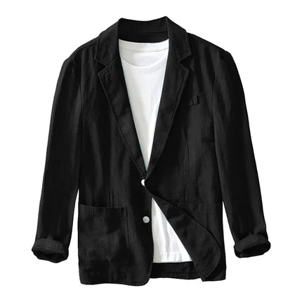 Traje ajustado de lino británico para hombre, elegante y fresco