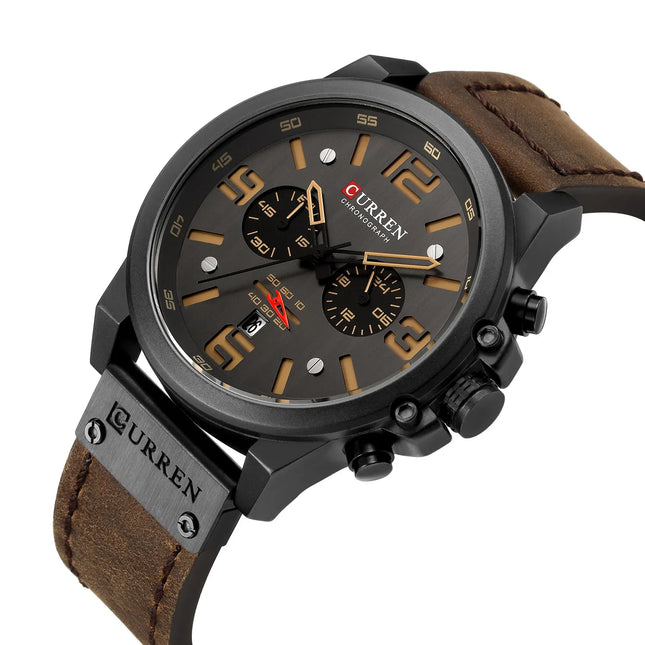 Men's Watch Sports Six Pin Quartz Watch Calendar Men's Watch Waterproof Belt Watch - tugranalmacen.com