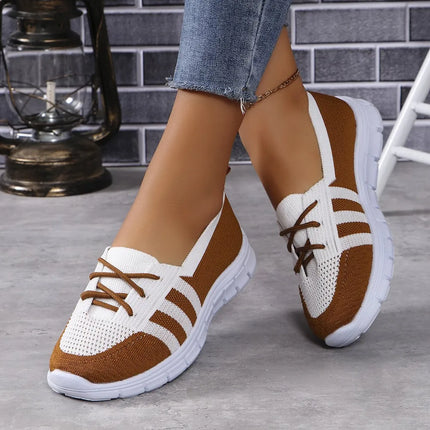 Zapatillas de malla planas con colores en contraste para estilo casual