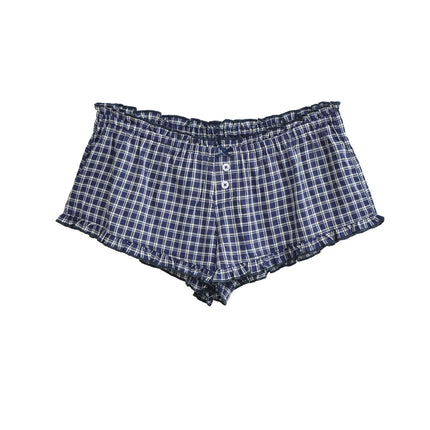 Shorts a cuadros con cintura elástica para mujer