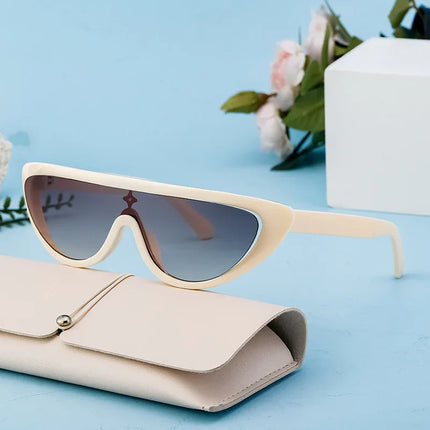 Gafas de sol de fiesta de una pieza con forma de ojo de gato para mujer, marca de lujo, con protección UV400, estilo punk Y2K, a la moda - tugranalmacen.com