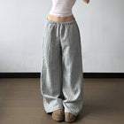 Pantalones de punto rectos grises para mujer