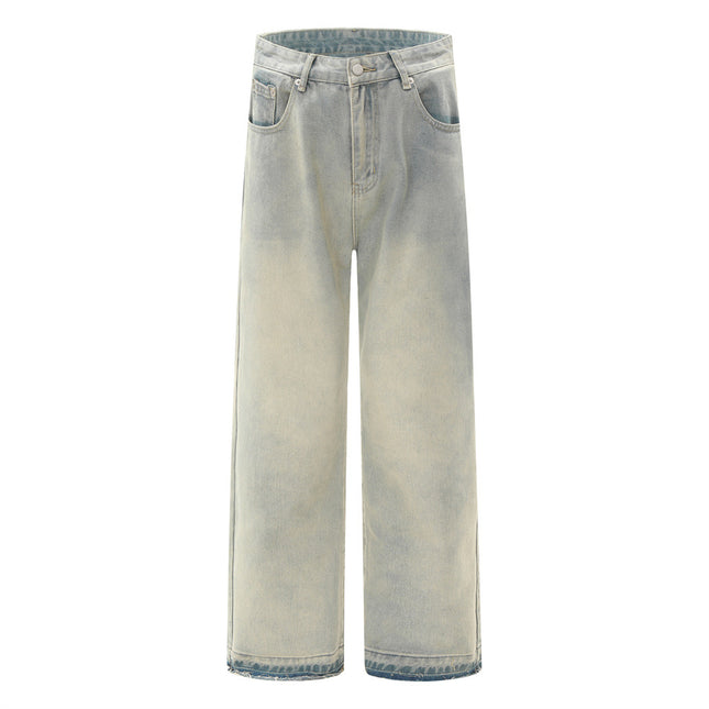 Jeans sueltos hombre color barro amarillo