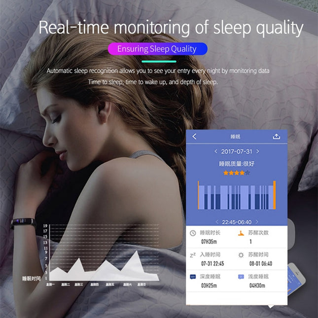 Pulsera inteligente M4 con monitor cardíaco y alertas sociales