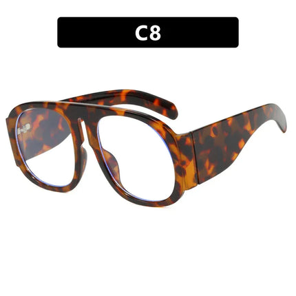 Gafas Espejo plano estilo piloto retro, montura grande con protección contra la luz azul. - tugranalmacen.com