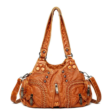 Vintage women's handbag large capacity single shoulder crossbody bag - tugranalmacen.com