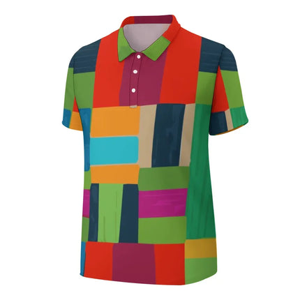 Polo multicolor patchwork de hombre | Estilo moderno y vibrante