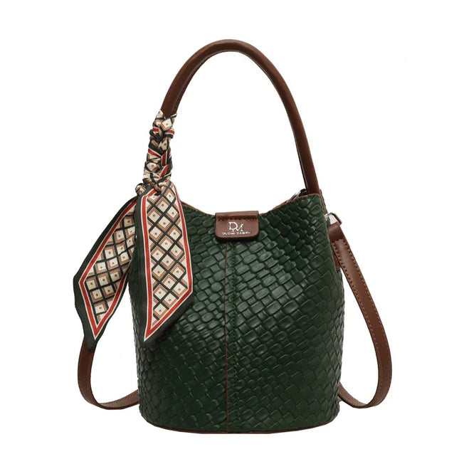 Handbag shoulder bag woven bucket bag - tugranalmacen.com