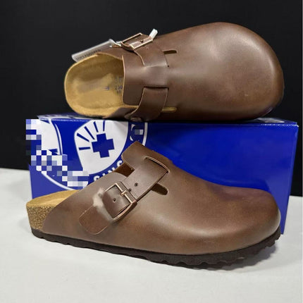 Sandalias minimalistas de cuero con tacón oculto para mujer