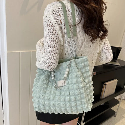 Bubble Textured Tote Bag - tugranalmacen.com