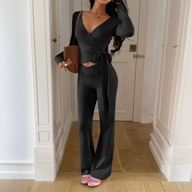 Conjunto de yoga negro para mujer