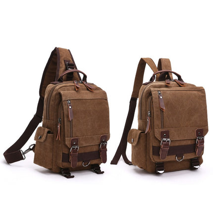 Mochila de lona versátil para viajes y escuela