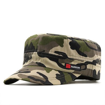 Gorra plana FS para hombre de estilo militar camo