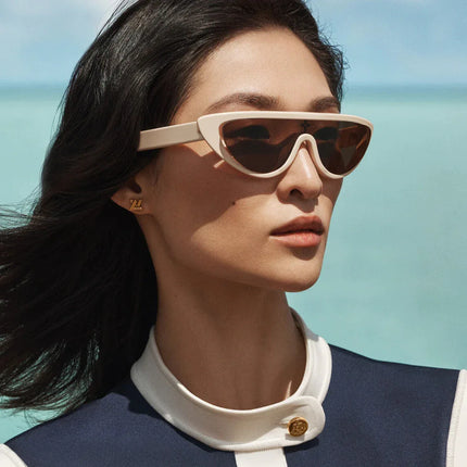 Gafas de sol de fiesta de una pieza con forma de ojo de gato para mujer, marca de lujo, con protección UV400, estilo punk Y2K, a la moda - tugranalmacen.com