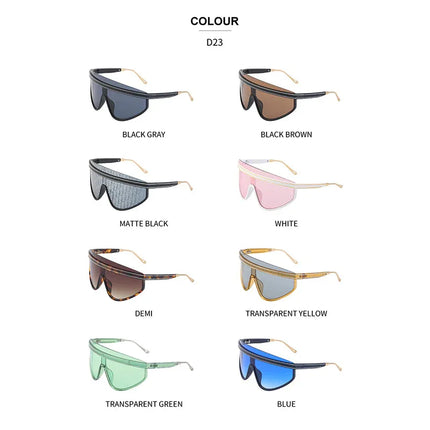 Personalized Large Frame One-Piece Lens Sunscreen Sunglasses For Women High Sense Windproof Ins Sunglasses - tugranalmacen.com