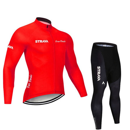 Conjunto de ciclismo de verano STRAVA Pro Team con badana de gel