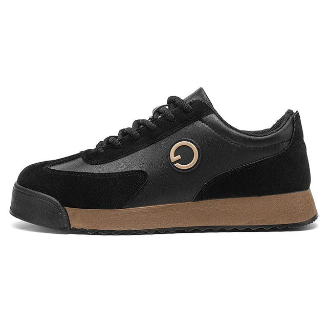 Zapatillas Streetwear Retro Urban en marrón y negro con detalles de gamuza y cuero sintético.