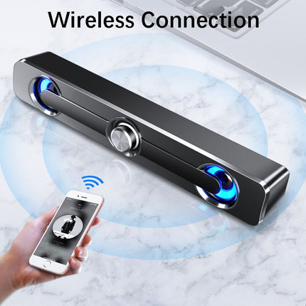 Barra de sonido USB con subwoofer para PC y dispositivos USB