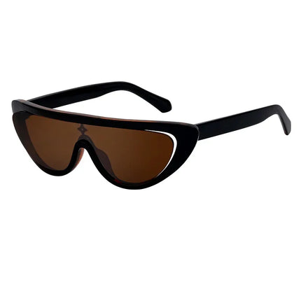 Gafas de sol de fiesta de una pieza con forma de ojo de gato para mujer, marca de lujo, con protección UV400, estilo punk Y2K, a la moda - tugranalmacen.com