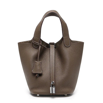 Head layer cowhide bucket bag women's leather high-end handbag - tugranalmacen.com