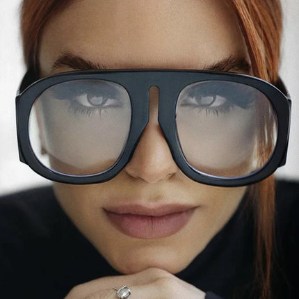 Gafas Espejo plano estilo piloto retro, montura grande con protección contra la luz azul. - tugranalmacen.com