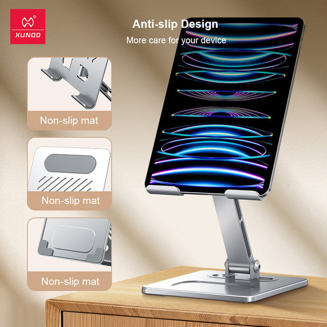 Soporte ajustable y plegable para tabletas y móviles