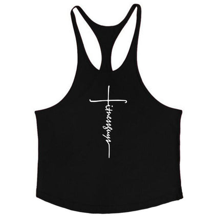 Camiseta de tirantes en algodón para culturismo y fitness.
