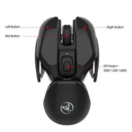 New USB wireless mouse 1600DPI rechargeable office mouse desktop laptop accessories - tugranalmacen.com