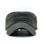 Gorra militar plana de algodón y color sólido