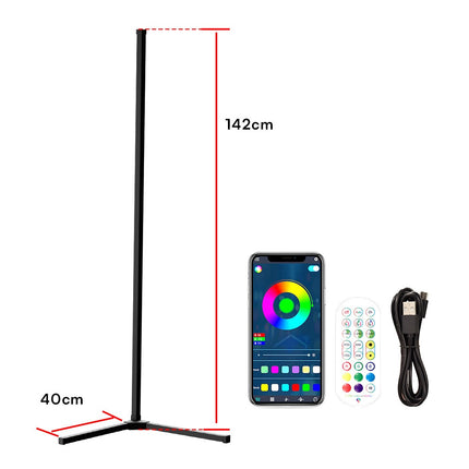 Lámpara de pie LED RGBIC con control por Bluetooth y voz
